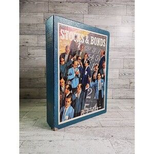 1964 Stocks and Bonds Bookshelf Board Game Vintage Investment Faux Book 3M USA